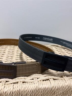 Nexbelt Adjustable Ripstop Gun Belt in dark Gray and Tan